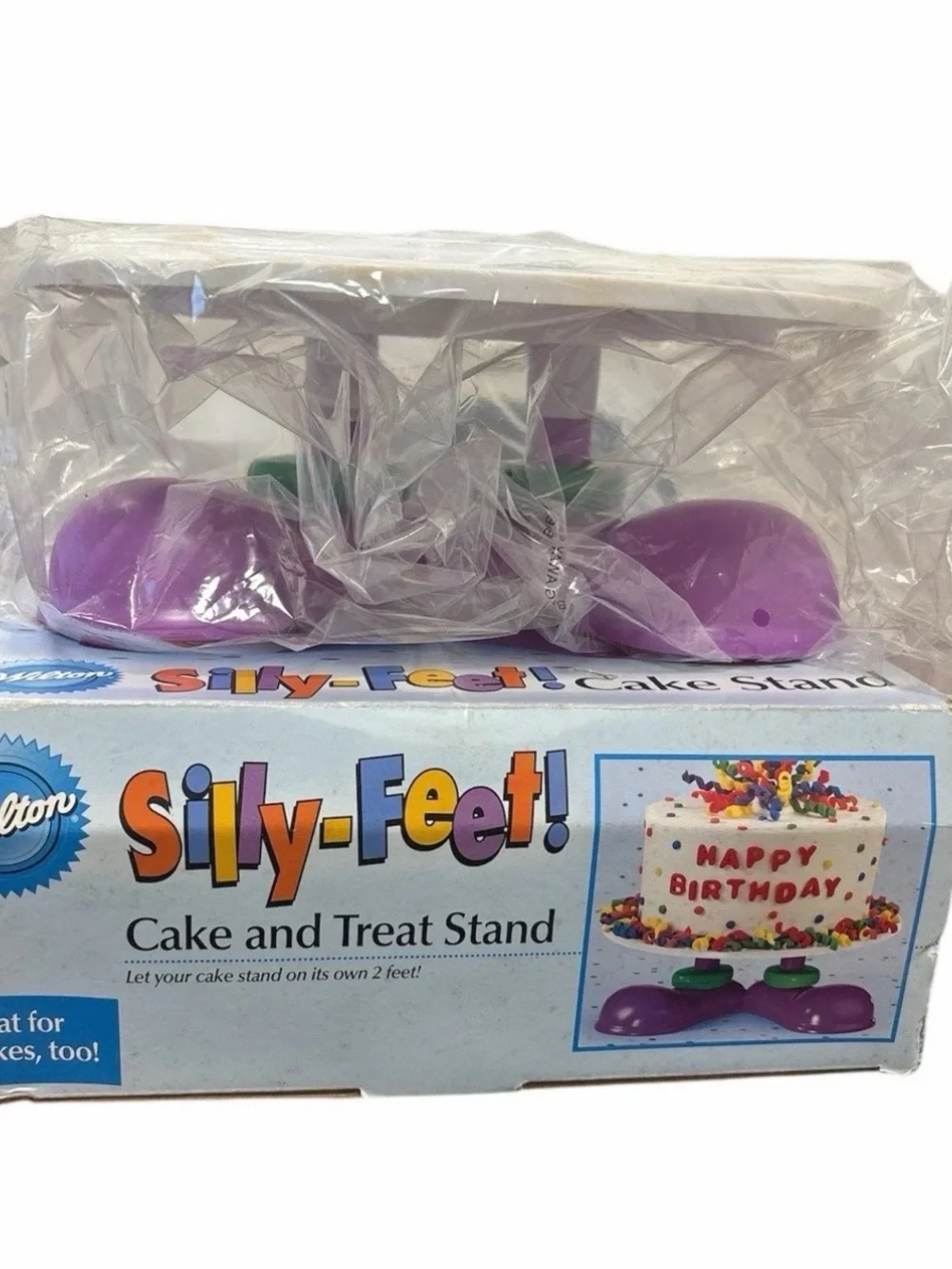 Wilton Silly-Feet! Cake Stand in Purple and Green